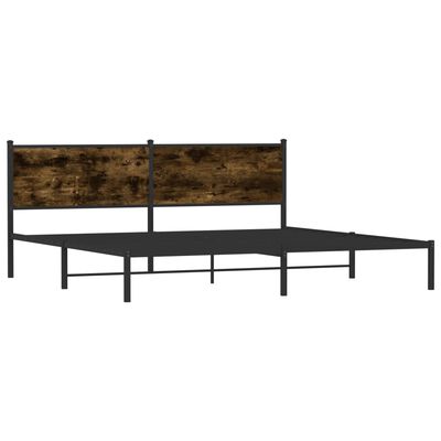 vidaXL Cama con cabecero y pie de cama metal marrón roble 90x190 cm