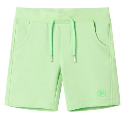 Pantalón corto infantil verde flúor 104