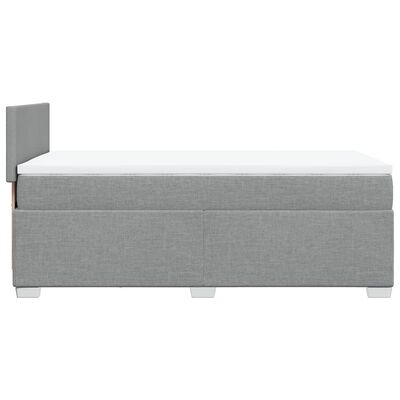 vidaXL Cama box spring con colchón tela gris claro 100x200 cm