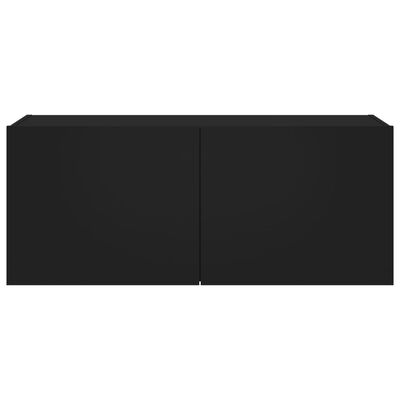 vidaXL Mueble de TV de pared con luces LED negro 100x35x41 cm