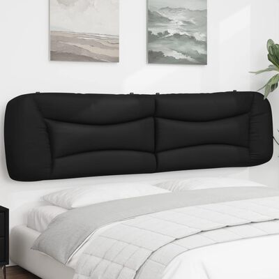 vidaXL Cabecero de cama acolchado cuero sintético negro 200 cm