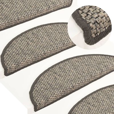 vidaXL Alfombrillas autoadhesivas sisal 15 uds marrón beige 56x17x3 cm