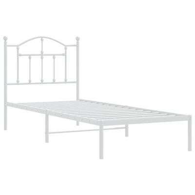 vidaXL Estructura cama sin colchón con cabecero metal blanco 90x200 cm