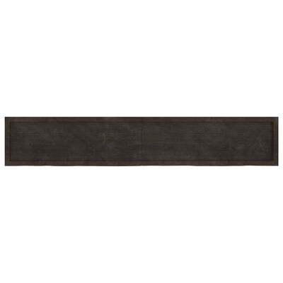 vidaXL Tablero mesa madera roble tratada marrón oscuro 220x40x(2-4) cm