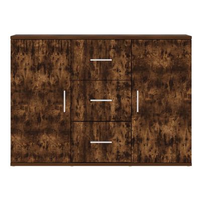 vidaXL Aparador madera contrachapada roble ahumado 91x29,5x65 cm