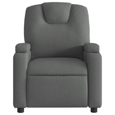 vidaXL Sillón reclinable de tela gris oscuro