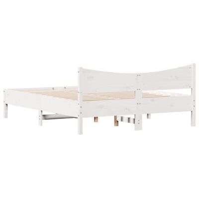 vidaXL Estructura de cama con cabecero madera de pino blanco 150x200cm