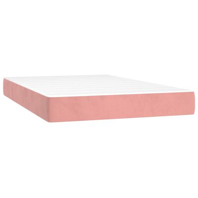 vidaXL Cama box spring con colchón terciopelo rosa 120x200 cm