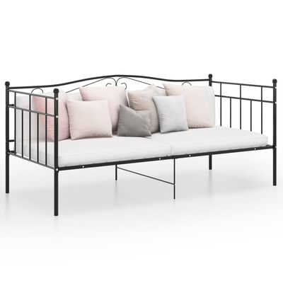 vidaXL Estructura de sofá cama sin colchón metal negro 90x200 cm