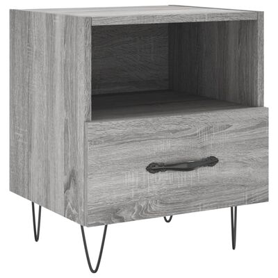 vidaXL Mesitas noche 2 uds madera ingeniería gris Sonoma 40x35x47,5 cm