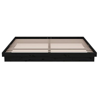 vidaXL Estructura de cama de madera maciza negro 200x200 cm