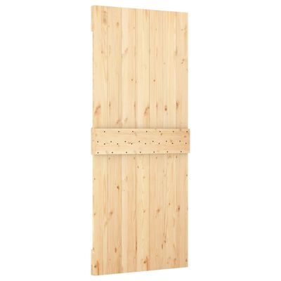 vidaXL Puerta corredera con herrajes madera maciza de pino 80x210 cm