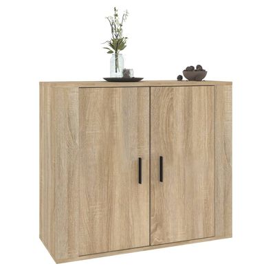 vidaXL Aparador madera contrachapada color roble Sonoma 80x33x70 cm