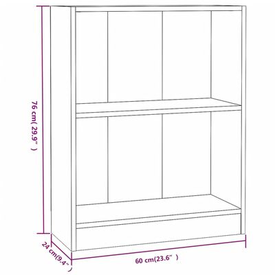 vidaXL Estantería madera de ingeniería blanco 60x24x76 cm