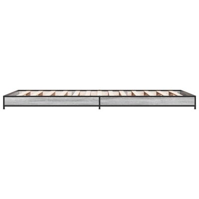 vidaXL Estructura cama madera ingeniería metal gris Sonoma 75x190 cm