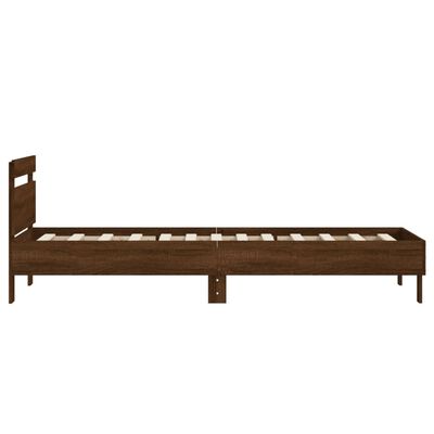 vidaXL Estructura cama con cabecero sin colchón marrón roble 75x190 cm