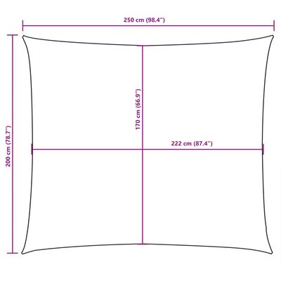 vidaXL Toldo de vela rectangular tela Oxford gris taupe 2x2,5 m