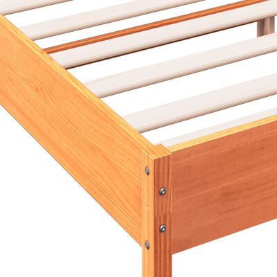 vidaXL Cama sin colchón madera maciza de pino marrón cera 140x200 cm