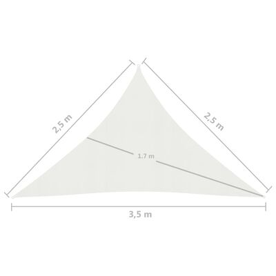 vidaXL Toldo de vela blanco HDPE 160 g/m² 2,5x2,5x3,5 m