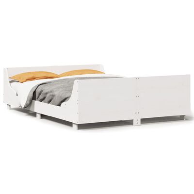 vidaXL Estructura de cama sin colchón madera de pino blanca 120x200 cm