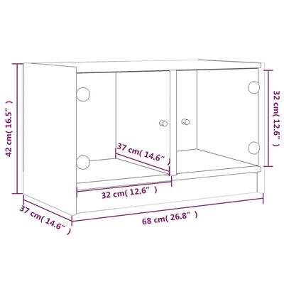 vidaXL Mueble de TV con puertas de vidrio roble Sonoma 68x37x42 cm