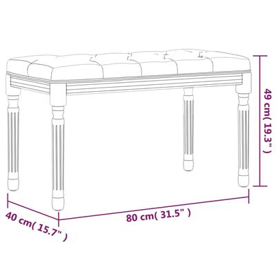 vidaXL Banco de lino 80x40x49 cm