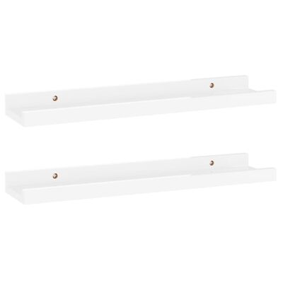 vidaXL Estantes de pared 2 unidades blanco brillo 40x9x3 cm