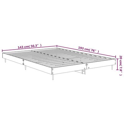 vidaXL Estructura de cama sin colchón madera marrón roble 140x190 cm