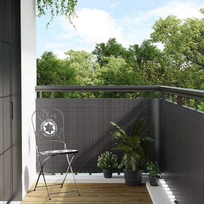 vidaXL Toldo para balcón ratán sintético gris antracita 500x80 cm