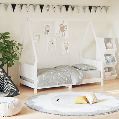 vidaXL Estructura de cama para niños madera de pino blanco 80x160 cm