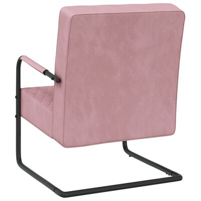 vidaXL Silla voladiza de terciopelo rosa