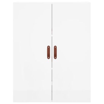 vidaXL Aparador alto madera contrachapada blanco brillo 69,5x34x180 cm