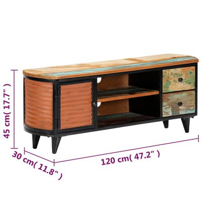 vidaXL Mueble para TV de madera maciza reciclada 120x30x45 cm