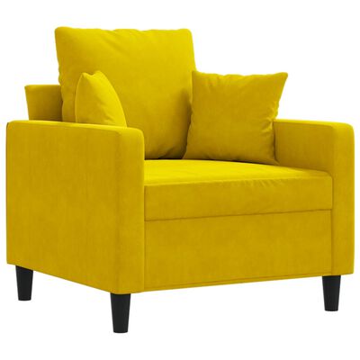 vidaXL Sillón de terciopelo amarillo 60 cm