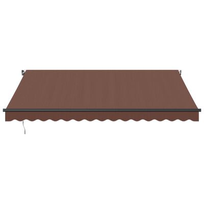 vidaXL Toldo retráctil manual con luces LED marrón 400x350 cm