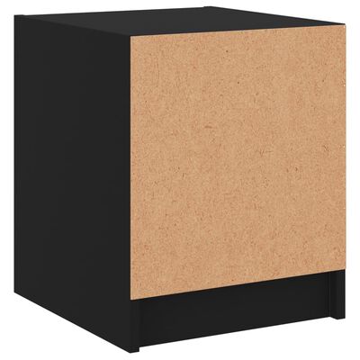 vidaXL Mesitas de noche con puertas de vidrio 2 uds negro 35x37x42 cm