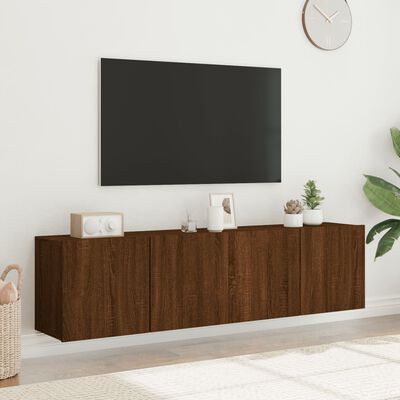 vidaXL Muebles para TV de pared 2 unidades roble marrón 80x30x41 cm