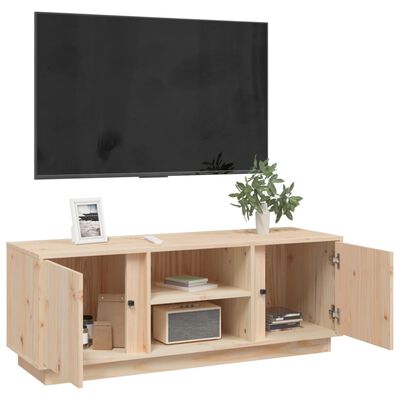 vidaXL Mueble de TV de madera maciza de pino 110x35x40,5 cm