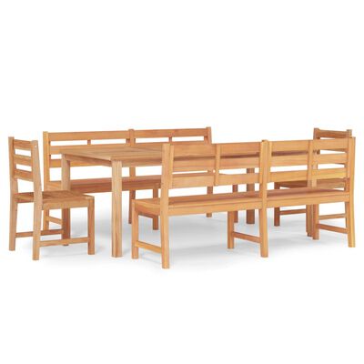 vidaXL Juego de comedor para jardín 5 piezas madera maciza de teca