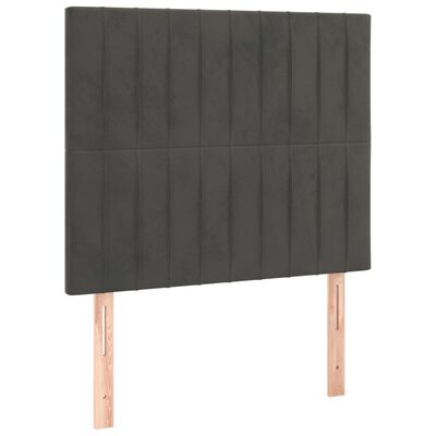 vidaXL Cama box spring colchón y LED terciopelo gris oscuro 120x200 cm