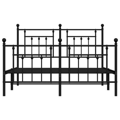 vidaXL Estructura cama sin colchón con estribo metal negro 140x190 cm