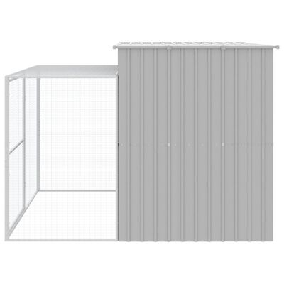 vidaXL Caseta perros corral acero galvanizado gris claro 214x253x181cm