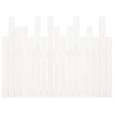 vidaXL Cabecero de cama de pared madera maciza pino blanco 108x3x80 cm