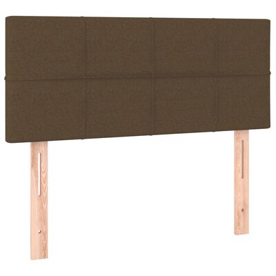 vidaXL Cama box spring con colchón tela marrón oscuro 90x200 cm