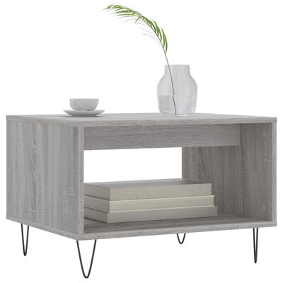 vidaXL Mesa de centro madera de ingeniería gris Sonoma 60x50x40 cm