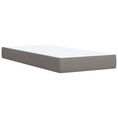 vidaXL Cama box spring con colchón tela gris taupe 100x200 cm