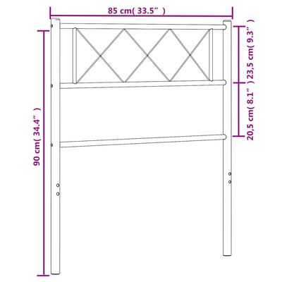 vidaXL Cabecero de metal negro 80 cm