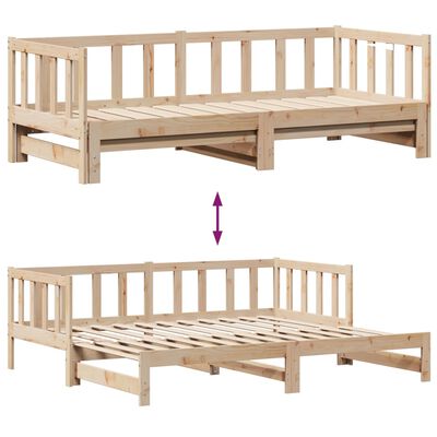 vidaXL Sofá cama nido con cajones madera maciza de pino 90x190 cm