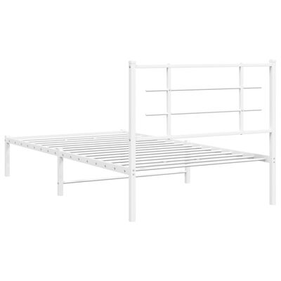 vidaXL Estructura cama sin colchón con cabecero metal blanco 100x190cm