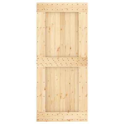 vidaXL Puerta corredera con herrajes madera maciza de pino 90x210 cm